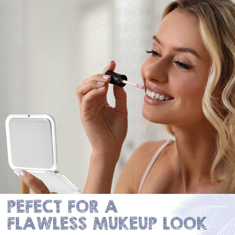 Geetery Travel Compact Magnifying Mirror with Tweezers, 1X/15X Magnification 3.35''