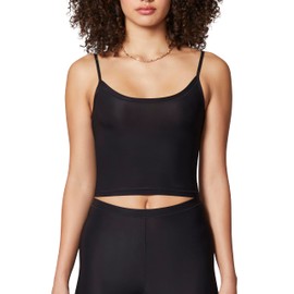 florence by mills Women's Glow Up Glossy Days Cami Tank Top, Black, Small