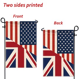 British USA Friendship Garden Flag,12x18 in Heavy Duty Great Britain UK America US Outdoor Banner for Patio Yard with Double Side