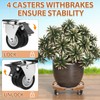 VANCASTLE Plant Caddy with Lockable Wheels Heavy Duty 450lbs Capacity,