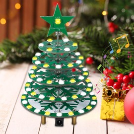 PEMENOL Colourful Christmas Tree DIY Kit, 7 Light Modes, RGB Flow Lights, Fun Electronic Kit Soldering Practice SMD Soldering