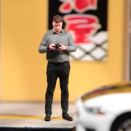 SOUFORCE 1/87 Scale Scene Props Figure Photographer Man with Camera Tiny People Action Figure Model