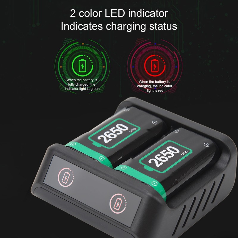 Rechargeable Battery Packs for XboxSeries X/S 2650mAh Fast Charging LED
