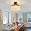 Qgiytp 13" Double Drum 3-Light Semi Flush Mount Ceiling Light