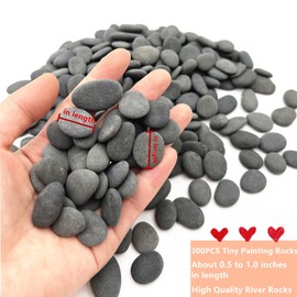 300PCS Tiny Painting Rocks, Meilala DIY Pebble Flat & Smooth Rocks for Arts, Crafts, Decoration, Fish Tank,Garden,Hand Picked Stones for Detail-Painting