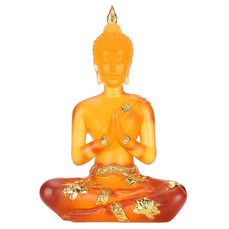 Transparent Sitting Buddha Statue Resin Buddha Figurine Sculpture Home Office