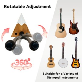 Daily Treasures 2 Pack Guitar Wall Mount with Snow Moutain Wood Base,Guitar Hangers Display Bracket with Soft Padded,Wall Mounted Guitar Stand for Electric Guitar,Acoustic Guitar,Bass Ukulele,etc.