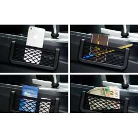 BSBSDJB Auto Car Black Storage Net String Pouch Bag GPS Phone Holder Pocket Organizer
