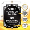 SignSeries Smile You’re on Camera - No Soliciting, Door Signs
