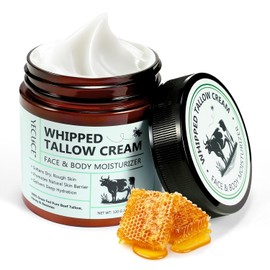 NIFEISHI Bálsamo De Sebo De Res Para La Piel Bálsamo De Sebo Batido Y Miel Bálsamo Hidratante Facial Y Labial De Sebo Orgánico Y Alimentado Con Pasto Hidratación Profunda Para Rostro Y Cuerp