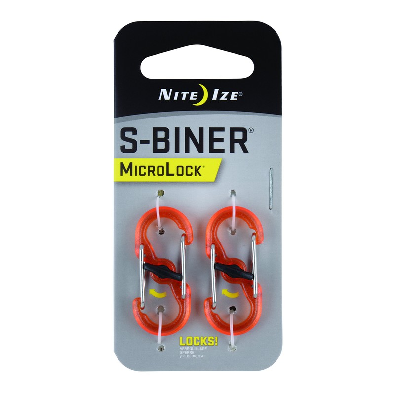 NITE IZE LSBPM-19T-2R3 S Biner MicroLock Polycarbonate (2 Pack), Orange