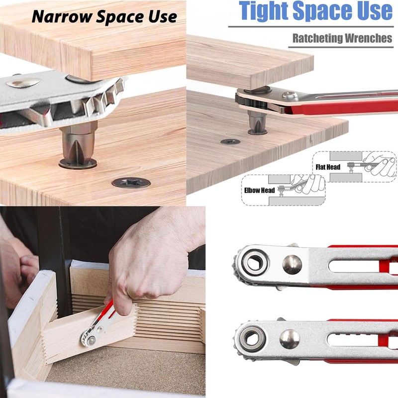 6 Pcs Mini Ratcheting Screwdriver Set, Right Angle Phillips with