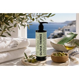 Olivia Thinks Shower Gel Refillable 380 ml for Magnetic Holder - Vegan Shower Gel Dispenser System with Organic Olive Oil, Aloe Vera & Vitamin E