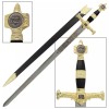 KING SOLOMON MEDIEVAL TEMPLAR CRUSADER REPLICA LONGSWORD- BLACK FANTACY SWORD