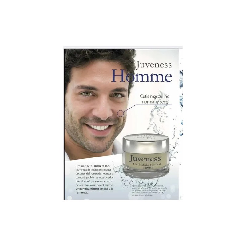 Crema Facial Juveness Hombre 50ml Piel Normal Seca FPS 20