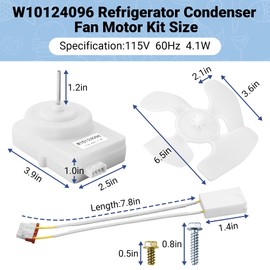 AMI PARTS W10124096 Condenser Fan Motor kit-Replaces AP4318657 2315558 PS1957416 2188538 2188727 EAP1957416