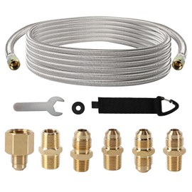 2 MULE TEAM 36 FT Propane Hose Extension High Pressure Braided Propane Hose Propane Gas Line Hose for BBQ Grill, Fire Pit, Heater