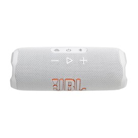 JBL Flip 7, Wireless Portable Bluetooth Speaker, 16 Hours of Playtime, IP68 Waterproof, Dustproof and Drop-Proof, Pro Sound with AI Boost, Auracast Multi-Speaker Connection, White