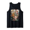 Mushrooms Growing from Human Head Surreal Botanical Art Tank Top