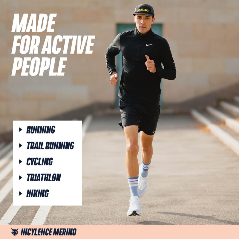 INCYLENCE Merino Running Socks and Hiking Socks for Men and