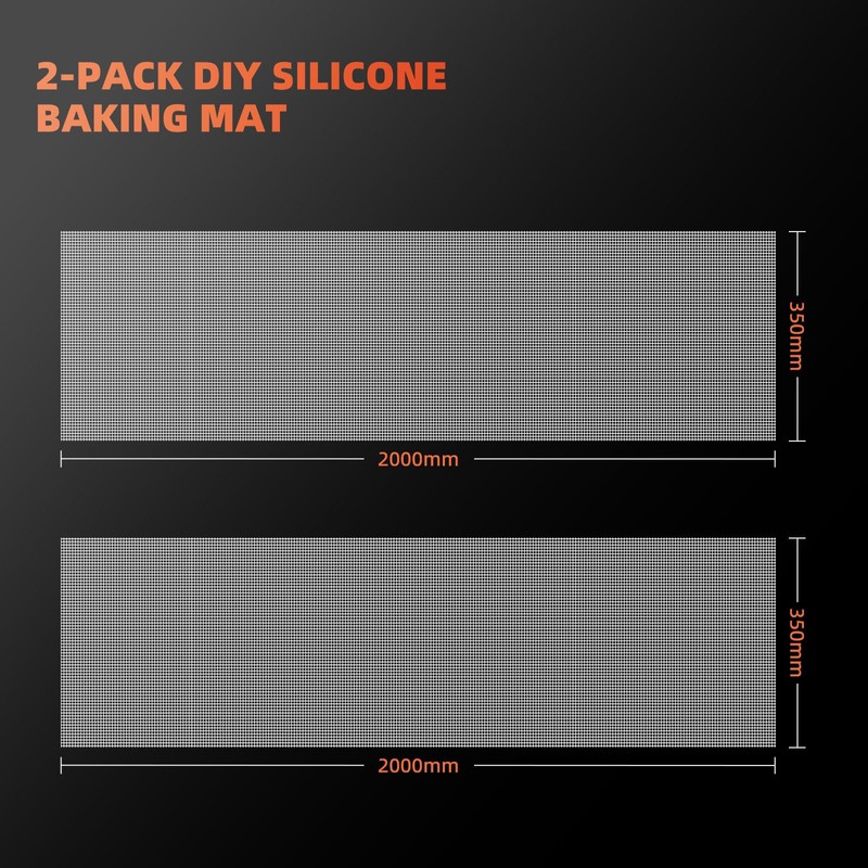 2000x350mm DIY Silicone Dehydrator Sheets, [2 Pack] Non Stick Large