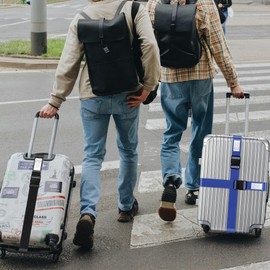 Veki Set of 2 Luggage Strap Set, Luggage Strap with Address Label, Luggage Strap for 18-32 Inch Suitcase, Adjustable Suitcase Straps, Suitcase Accessories for Quick Recognition Luggage, Travel Bag,