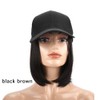 iLUU Short Bobo Synthetic Hair Extensions with Black Baseball Cap