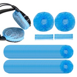 ICSTM Headphone Covers, 100pcs Disposable Ear Covers Made of High Elastic Non-Woven Fabric, Perfect for Ear Headphones with 3.15”-4” Earpads (Blue)