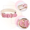 Pink Leather Dog Collar，Padded Collars, Adjustable Soft Strong Design for