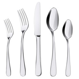 Silverware Set, ENLOY 60 Pieces Stainless Steel Flatware Set, Kitchen Utensil Set Cutlery Tableware for Home and Restaurant, Service for 12, Dinner Knives/Spoons/Forks, Dishwasher Safe