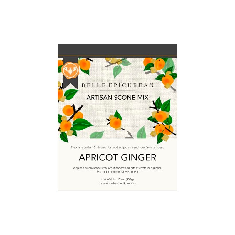 Belle Epicurean Apricot Ginger Artisan Scone Mix, 15 oz