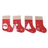 Christmas Stocking Decorative Cartoon Pattern Cuff Stocking Ornament for Tree