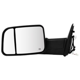 Aintier Tow Mirrors Pair suitable for 2009-2017 for Dodge for Ram 1500 2500 3500 with Power Heated Yellow Turn Signal Pudddle LightTowing Mirrors