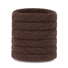 GADIEMKENSD Hair Ties for Women Thick Hair Stretchy Hair Elastics Small Rubber Bands for Hair Ponytail Holders Nylon Hair Ties for Sport Travel Dark Brown