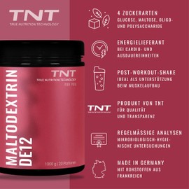 TNT Maltodextrin 12 (1 kg) • 100% Carbohydrate Powder for Sports, Fitness & Bodybuilding