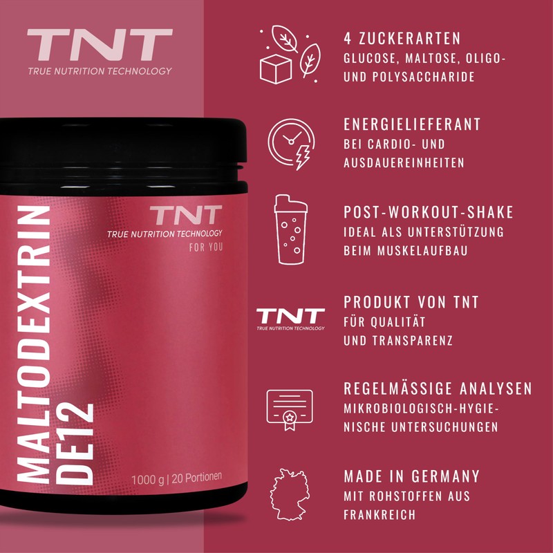 TNT Maltodextrin 12 (1 kg) • 100% Carbohydrate Powder for