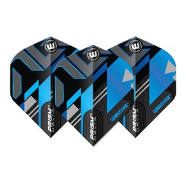 WINMAU Dart Flights - Prism Delta Galactics Extra Thick 100 Micron - 1 Set per pack (3 darts Flights in total) - Professional Darts Accessories - Black and Blue Dart Flights