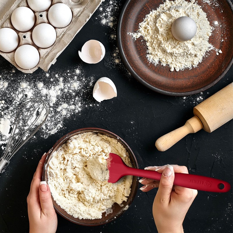 Silicone Spatula 3-piece Set, Ergonomic Handle High Heat-Resistant Spatulas, Non-stick