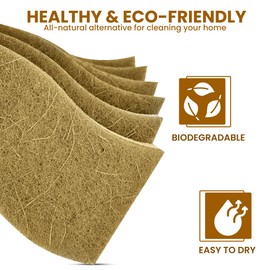 Natural Kitchen Sponge –24-Pack Biodegradable Sponges for Dishes –Compostable Dish Washing Scrubbers – Eco Friendly Non-Scratch Cellulose & Coconut Husk Scrubber Sponges for Cleaning