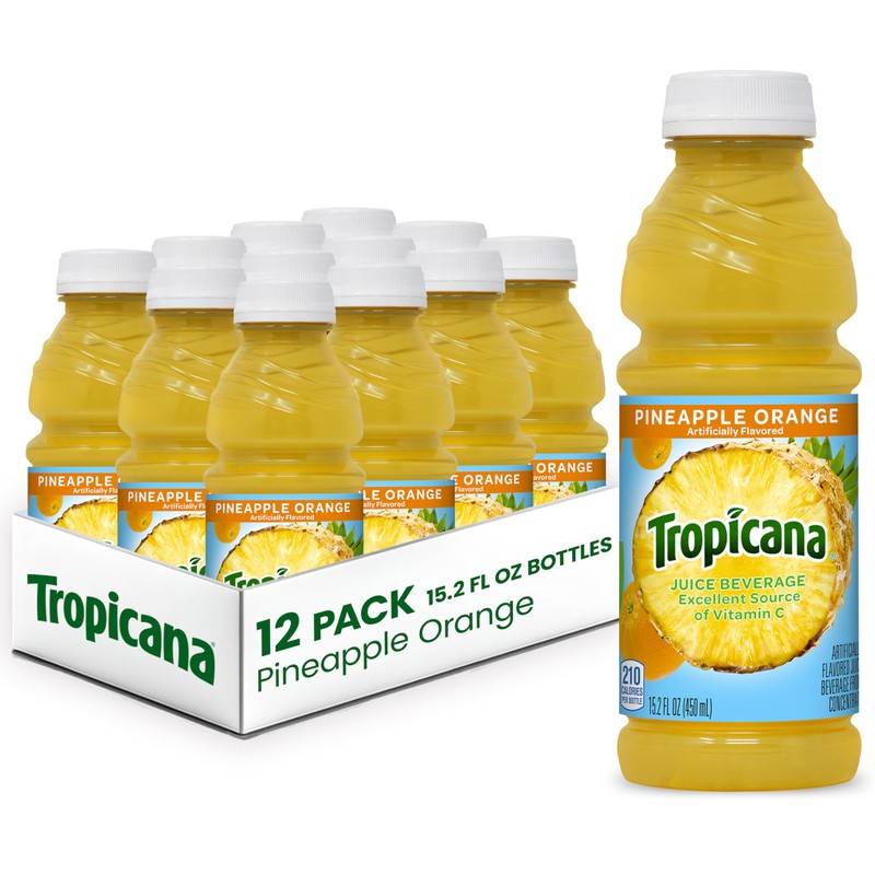 Tropicana Juice Drink, 15.2 Bottles, Pineapple Orange, 15.2 Oz (Pack