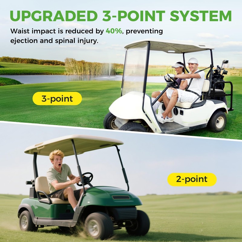 10L0L 3-Point 4 Passenger Seat Belt Bracket Kit for EZGO
