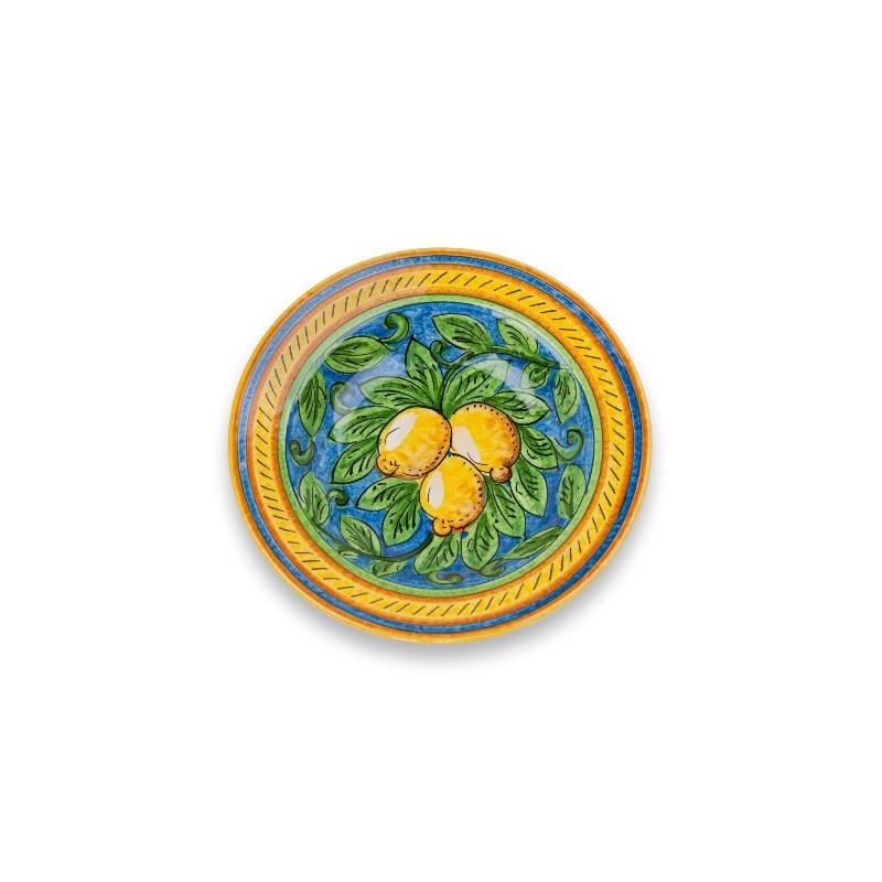 Umbria Hand Painted Limone Ceramic Pasta Bowl from Italy