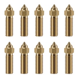 6PCS 3D Printer Extruder Hotend Hardened Steel Nozzles Kit for Kobra 3/Kobra 3 Combo, Packed High Temperature and Wear Resistance 2PCS 0.4mm, 1PC 0.2/0.6/0.8/1.0mm Hardened Steel Nozzle