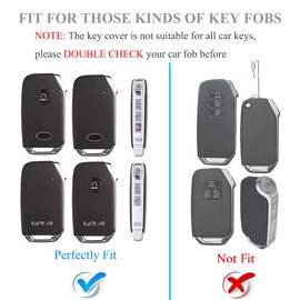 YALNORVA For Kia Key Fob Cover with Keychain, Key Fob Case Cover Fits for Kia K5 Forte Seltos Sportage Sorento Telluride Soul Ceed Cerato NIRO 2018-2022 Car Accessories Smart Key