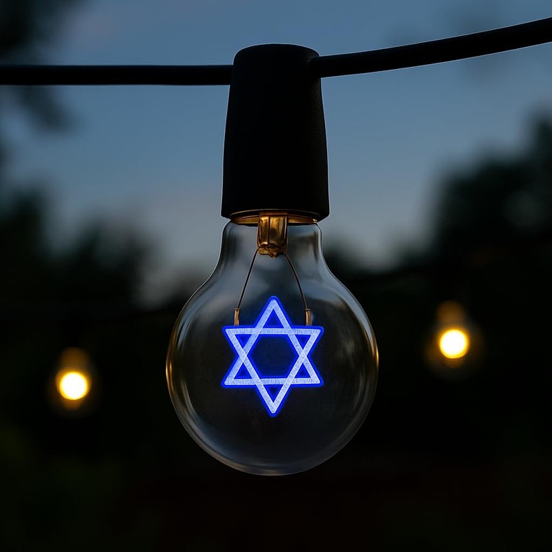 Festive Living LED Hanukkah Star of David Decorative Filament Light