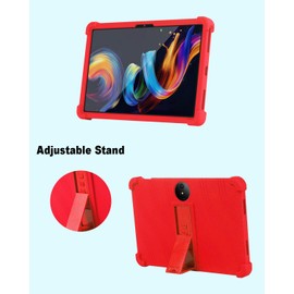 Tablet Case for TCL Nxtpaper 11 Plus, Soft Silicone Case with Adjustable Stand, Shockproof Protective Cover for TCL Nxtpaper 11 Plus 11.5 inch. (Red)