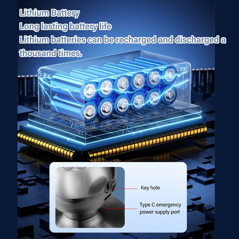 Keypad Door Knob with Lock and Key Round Ball Electronic