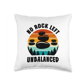 Rock Cairn Stone Balancing Rock Stacking Throw Pillow