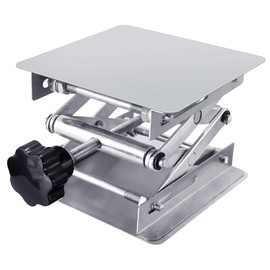 Lifting Table Laboratory Lifting Platform Stainless Steel Laboratory Lifting Platform Stand Rack Scissor Laboratory Scissor Jack Manual Control (100 x 100 mm)