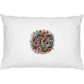 2 x 'Floral New Year 2025' Cotton Pillow Cases (PW00039423)